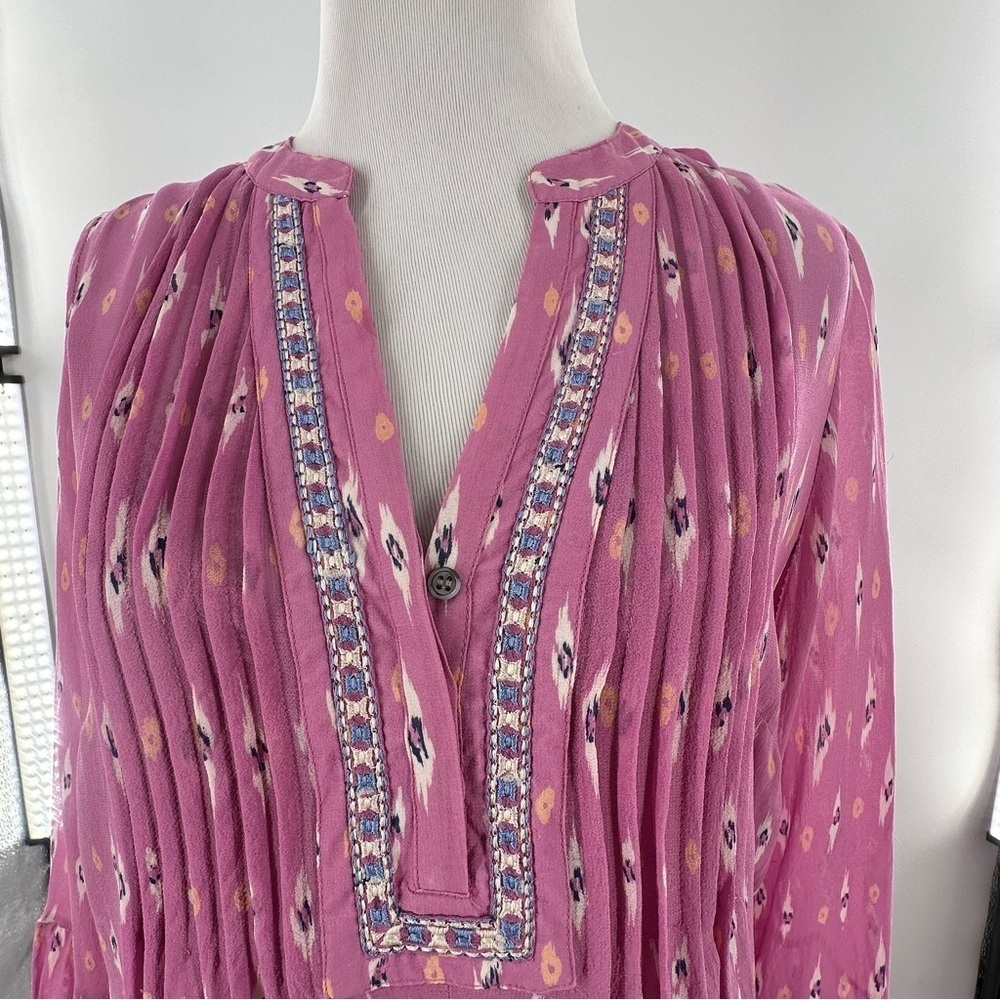 Joie womens dress size XS pink 100% silk boho bohemian tunic lightweight - Picture 4 of 15